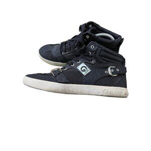 G by Guess Milla Womens Size 9.5M Black Sneakers GGMilla2 Shoes w/ Metal Buckles